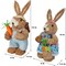 Set of 2 Easter Standing Bunny Couple, 12" Handmade Straw Bunny with Carrot Figurine, Easter Rabbits Tabletop Statues, Cute Photo Props Gifts for Office Kitchen Farmhouse Spring Home Decor